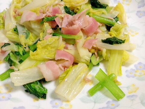 ベーコンと野菜の炒め物